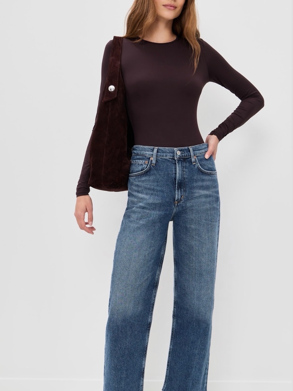AGOLDE Ren High Rise Wide Leg Jeans - Picture 1 of 8